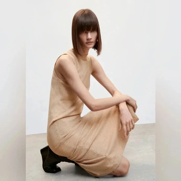 Mango Side Slit Fall Knit Dress NWT - Picture 7 of 12